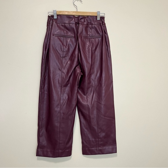 Anne Taylor Petite The Petite Faux Leather Easy Straight Crop Pant - Picture 7 of 16